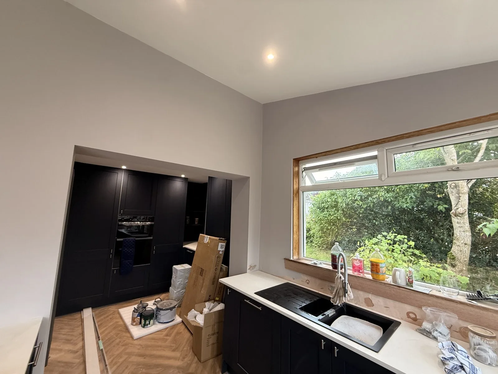 After: same wall painted and finished — painting and decorating by LJAY’s