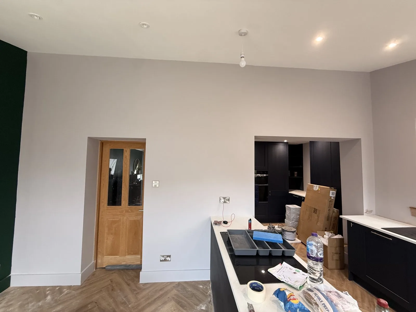 Kitchen-diner walls and ceiling, Falkirk area — painting and decorating by LJAY’s